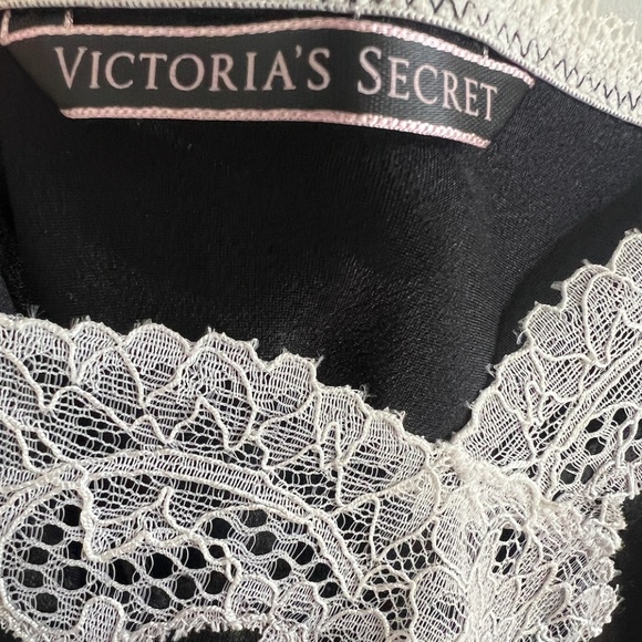 victoria's secret lingerie lace and satin slip dress - black & white, size s - Picture 5 of 8